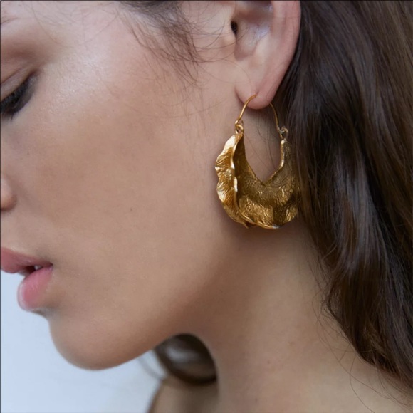 Zara Jewelry - New! Zara Textured Hoop Earrings
